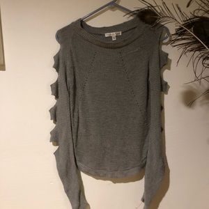 Grey slit sweater